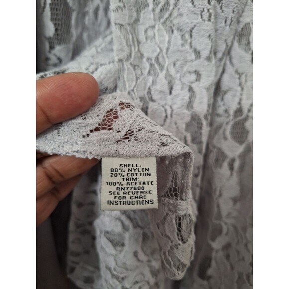 J. Peterman Silver Necktie Lace Jacket Womens Sz 12 Victorian Fairycore Dainty - Picture 11 of 12
